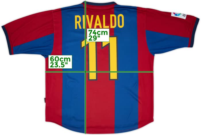 1998-00 Barcelona Home Shirt Rivaldo #11 - 9/10 - (XL)