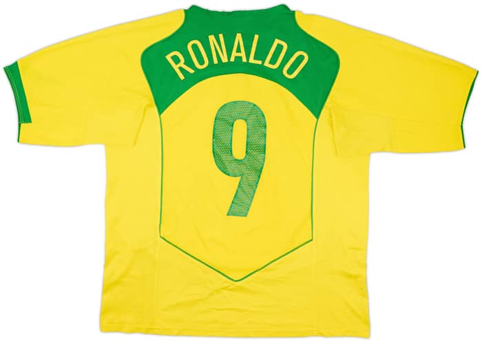 2004-06 Brazil Home Shirt Ronaldo #9 - 5/10 - (XL)