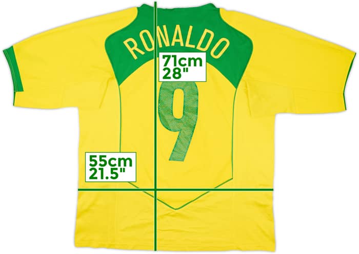 2004-06 Brazil Home Shirt Ronaldo #9 - 5/10 - (XL)