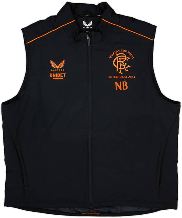 2023-24 Rangers Viaplay Cup Final Castore Staff Issue Padded Gilet NB - 8/10 - (XXL)