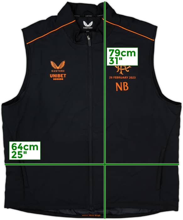2023-24 Rangers Viaplay Cup Final Castore Staff Issue Padded Gilet NB - 8/10 - (XXL)