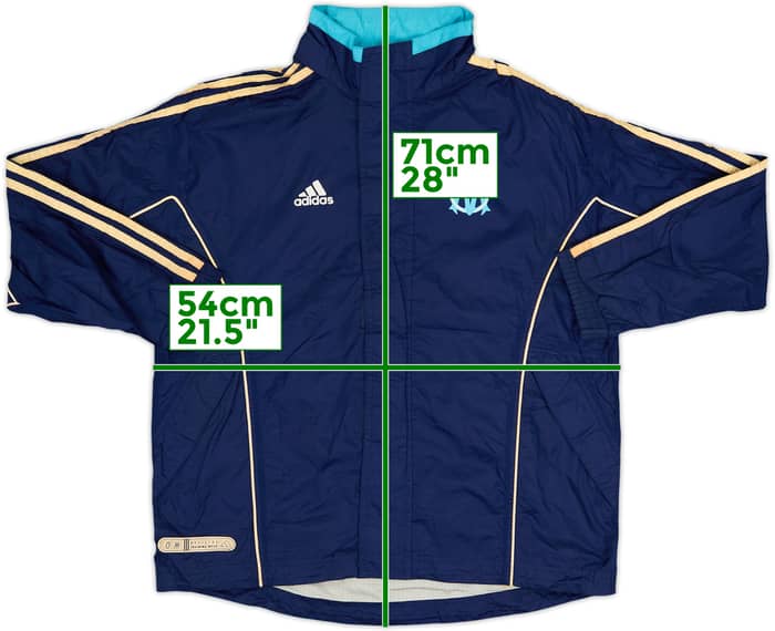 1999-00 Olympique Marseille adidas Hooded Rain Jacket - 5/10 - (L.Boys)