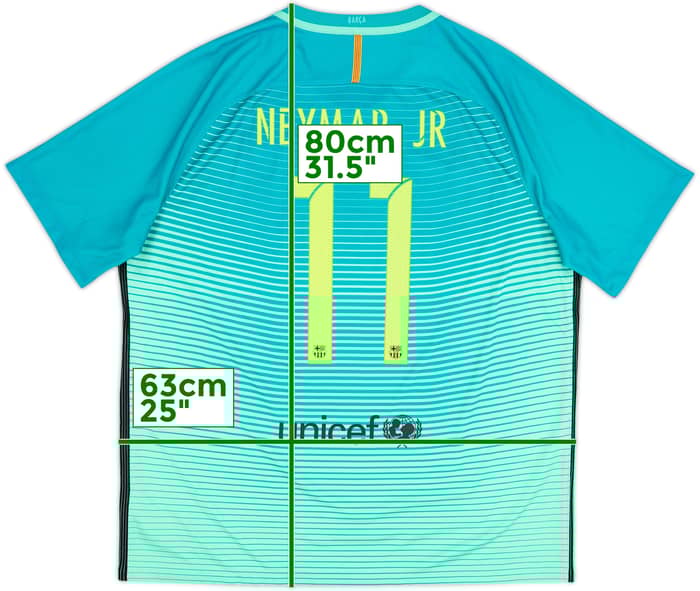 2016-17 Barcelona Third Shirt Neymar Jr #11 - 9/10 - (XXL)