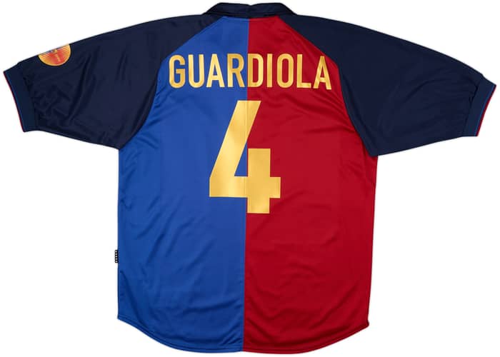 1999-00 Barcelona Centenary Home Shirt Guardiola #4 - 9/10 - (L)