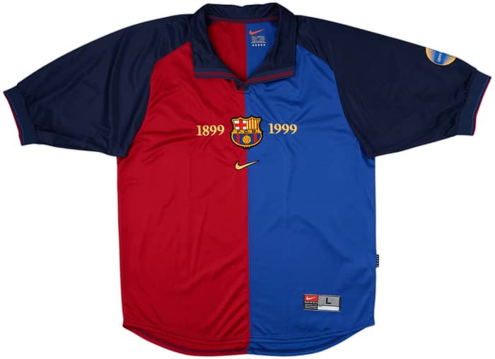 1999-00 Barcelona Centenary Home Shirt Guardiola #4 - 9/10 - (L)
