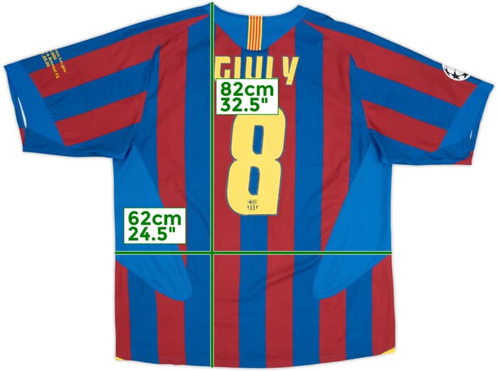 2005-06 Barcelona Final Home Shirt Giuly #8 - 5/10 - (XL)