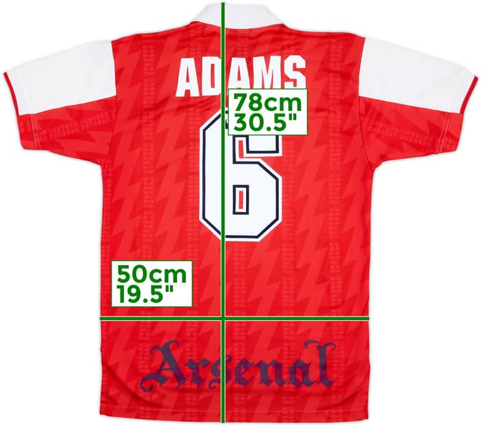 1994-96 Arsenal Home Shirt Adams #6 - 9/10 - (M)