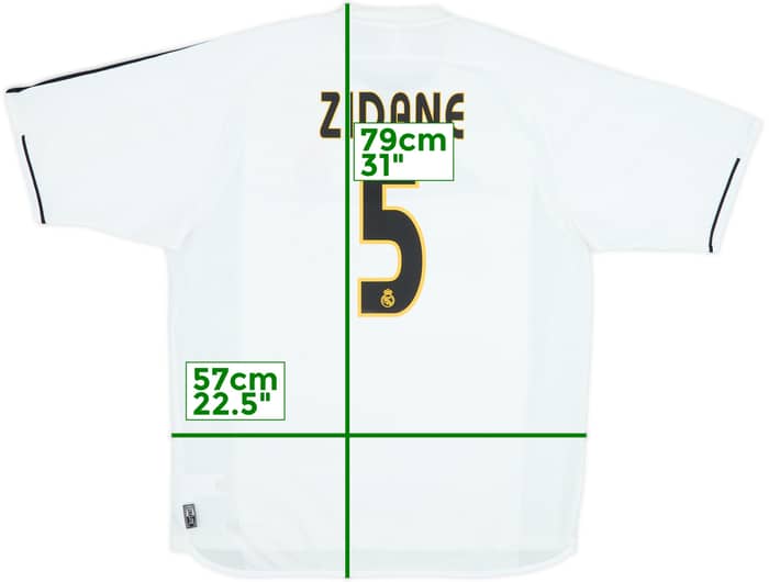 2003-04 Real Madrid Home Shirt Zidane #5 - 8/10 - (L)