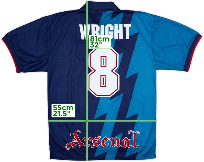 1995-96 Arsenal Away Shirt Wright #8 - 7/10 - (L)