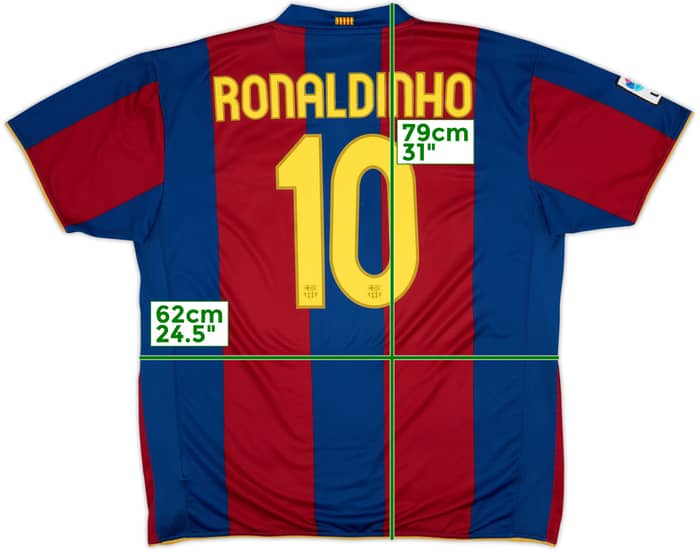 2007-08 Barcelona Home Shirt Ronaldinho #10 - 8/10 - (XXL)