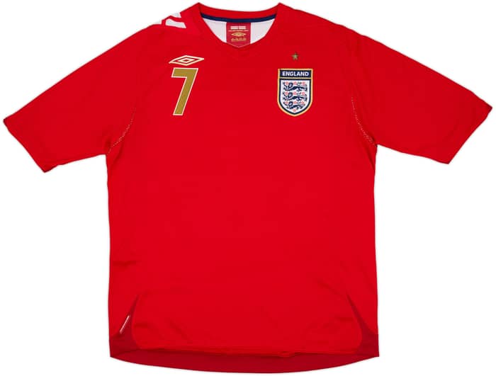 2006-08 England Away Shirt Beckham #7 - 5/10 - (XL)