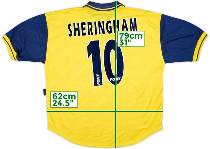 1995-97 Tottenham Third Shirt Sheringham #10 - 8/10 - (XL)
