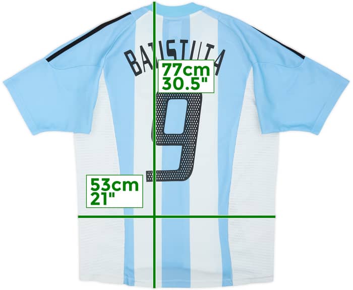 2002-04 Argentina Home Shirt Batistuta #9 - 4/10 - (L)
