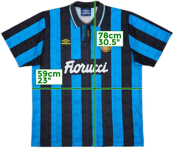 1991-92 Inter Milan Home Shirt - 6/10 - (XL)
