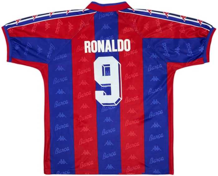 1995-97 Barcelona Home Shirt Ronaldo #9 - 8/10 - (L)