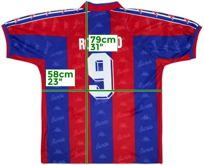1995-97 Barcelona Home Shirt Ronaldo #9 - 8/10 - (L)