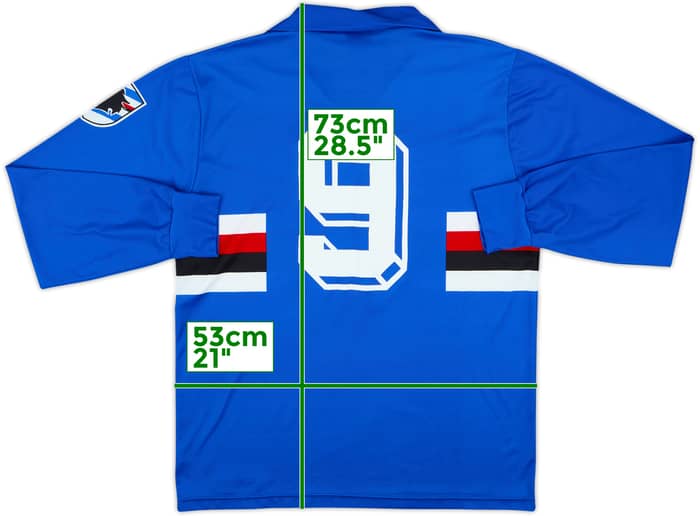 1990-92 Sampdoria Home L/S Shirt #9 - 9/10 - (L)