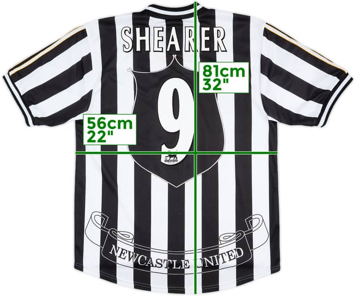 1997-99 Newcastle Home Shirt Shearer #9 - 8/10 - (L)