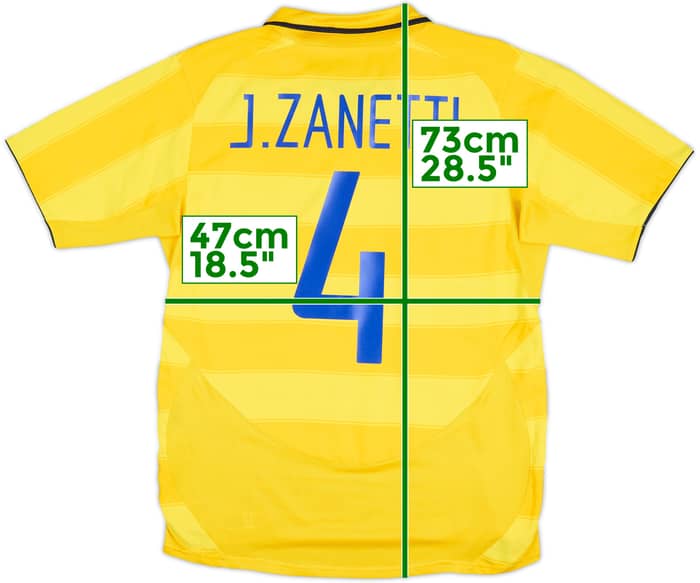 2003-04 Inter Milan Away Shirt J.Zanetti #4 - 5/10 - (S)