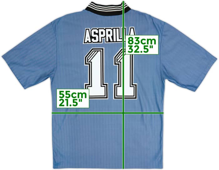 1996-97 Newcastle Away Shirt Asprilla #11 - 7/10 - (XL)