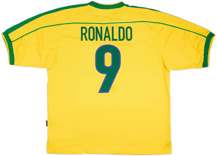 1998-00 Camiseta Local de Brasil Ronaldo #9 - 6/10 - (XL)