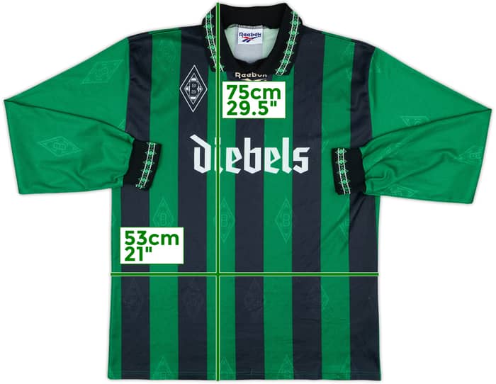 1995-96 Borussia Monchengladbach Away L/S Shirt - 6/10 - (M)