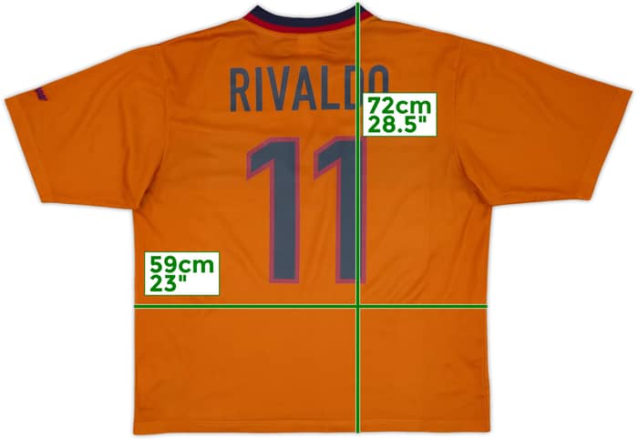 1998-00 Barcelona Basic Third Shirt Rivaldo #11 - 6/10 - (L)