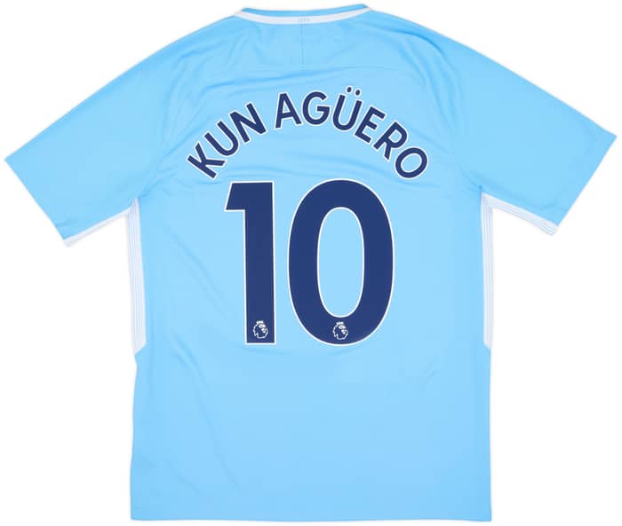 2017-18 Manchester City Home Shirt Kun Aguero #10 - 8/10 - (M)