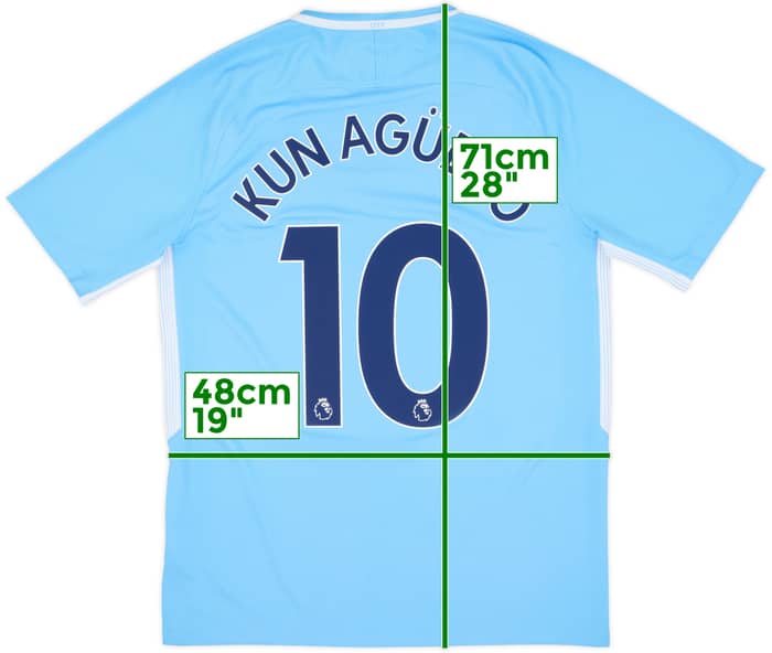 2017-18 Manchester City Home Shirt Kun Aguero #10 - 8/10 - (M)