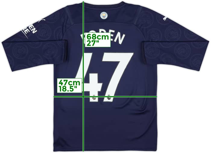 2021-22 Manchester City Third L/S Shirt Foden #47 - 8/10 - (S)