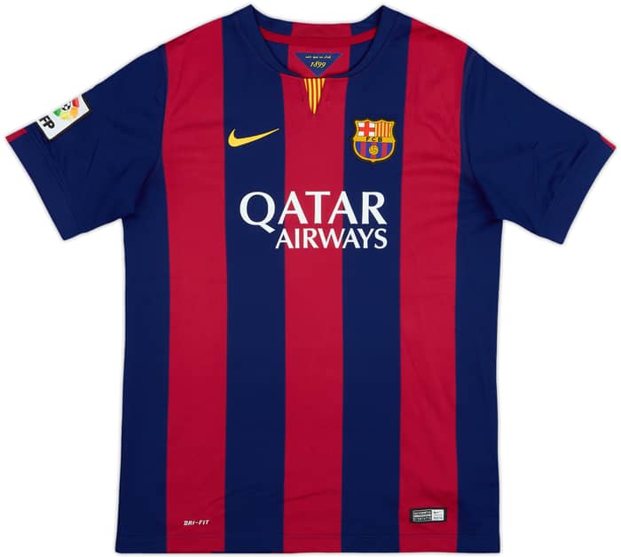 2014-15 Barcelona Home Shirt Suarez #9 - 9/10 - (XL.Boys)