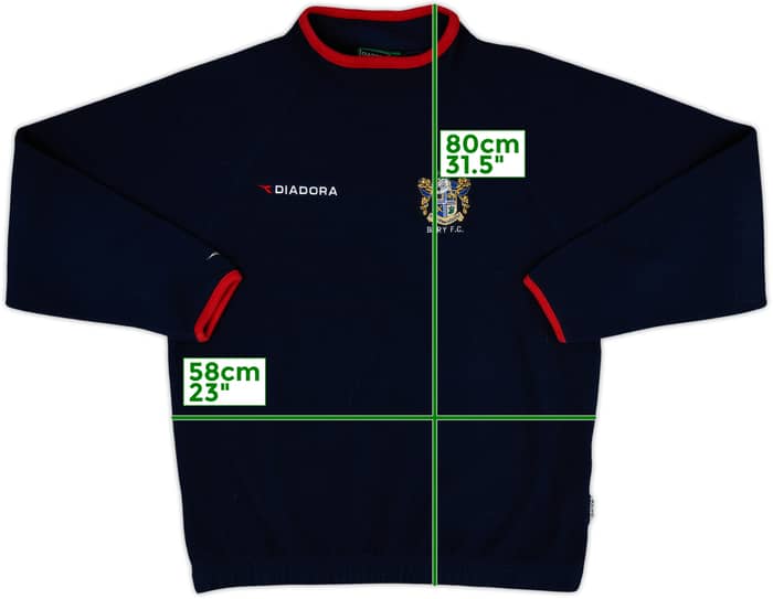2000-01 Bury Diadora Fleece Drill Top - 9/10 - (M)