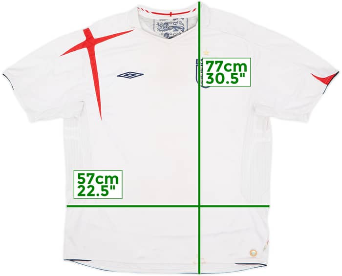 2005-07 England Home Shirt - 5/10 - (XXL)