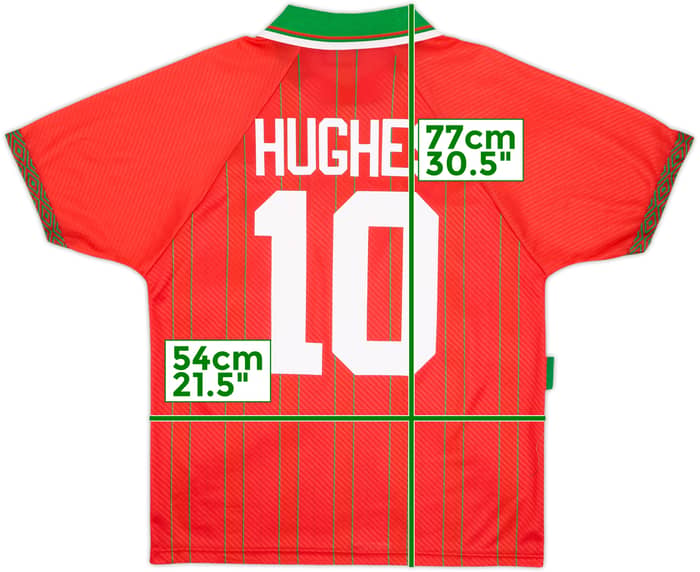 1994-96 Wales Home Shirt Hughes #10 - 9/10 - (L)