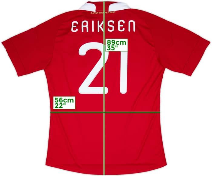 2010-11 Denmark Home Shirt Eriksen #21 - 8/10 - (XL)
