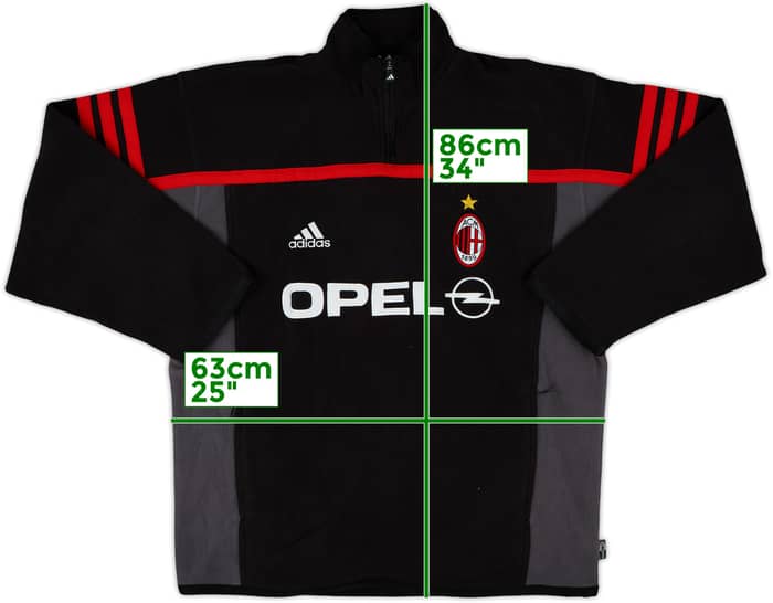 2000-01 AC Milan adidas 1/4 Zip Training Top - 8/10 - (L)