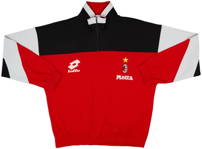 1993-94 AC Milan Lotto 1/4 Zip Track Jacket - 5/10 - (L)
