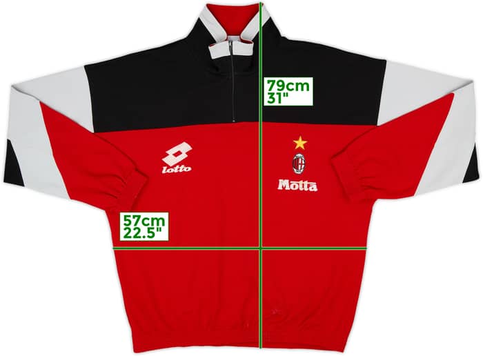 1993-94 AC Milan Lotto 1/4 Zip Track Jacket - 5/10 - (L)