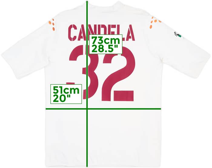 2003-04 Roma Match Issue Away Shirt Candela #32