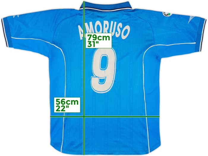2000-01 Napoli Match Issue Home Shirt Amoruso #9