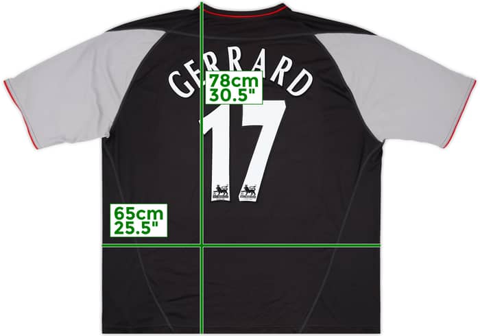 2002-04 Liverpool Away Shirt Gerrard #17 - 8/10 - (XXL)