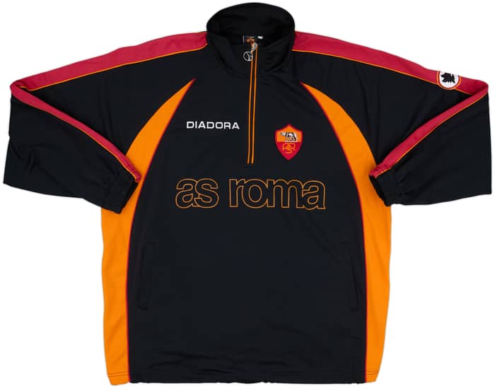1998-99 Roma Diadora 1/4 Zip Training Top - 8/10 - (XL)