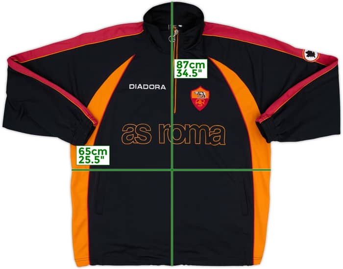 1998-99 Roma Diadora 1/4 Zip Training Top - 8/10 - (XL)