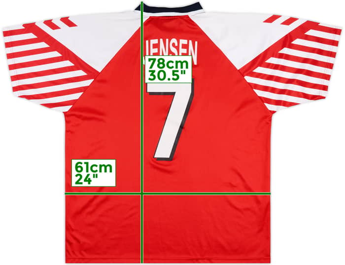 2001-02 Denmark Retro Euro '92 Home Shirt Jensen #7 - 7/10 - (XXL)