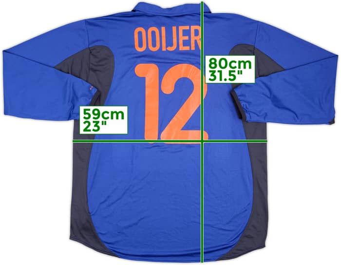 2000 Netherlands Match Issue Away L/S Shgirt Ooijer #12