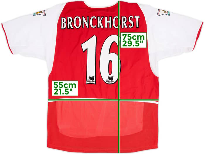 2002-03 Arsenal Match Issue Home Shirt Bronckhorst #16