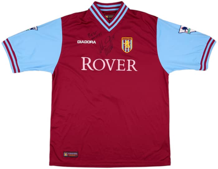 2002-03 Aston Villa Match Issue Signed Home Shirt Allback #14