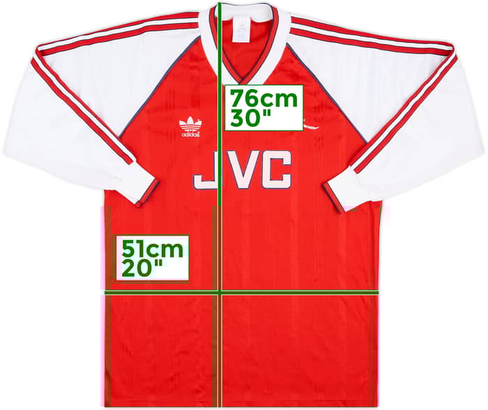 1988-90 Arsenal Match Issue Home L/S Shirt #13