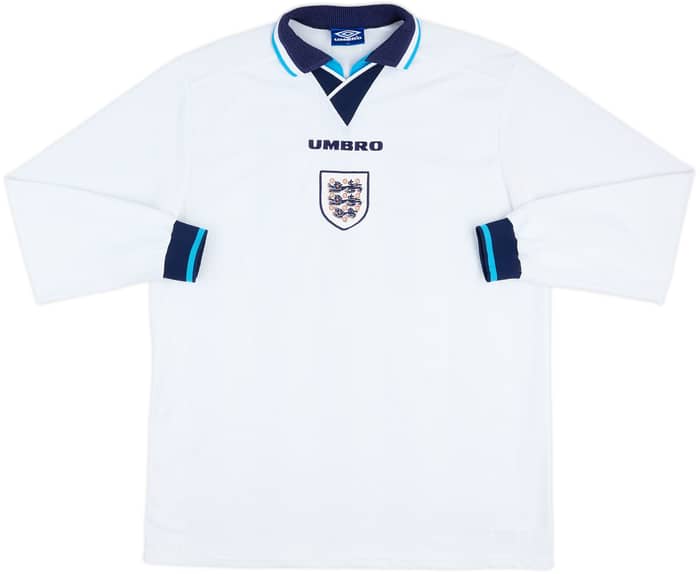 1995-97 England Match Issue Home L/S Shirt #18