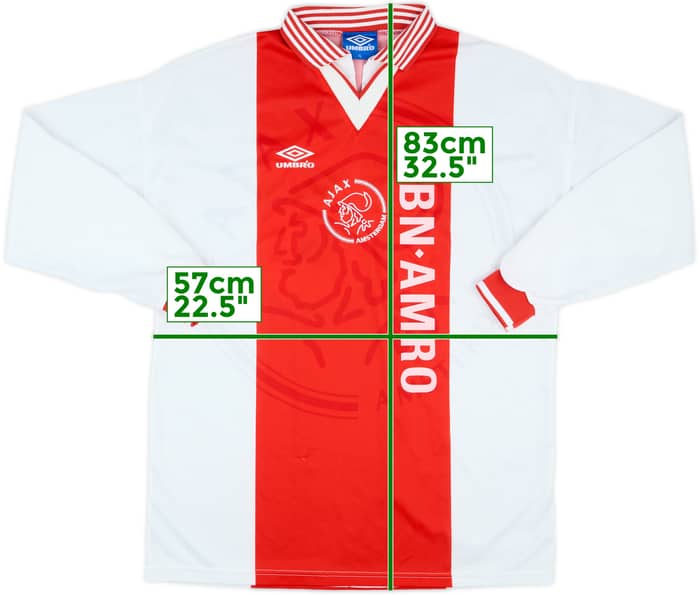 1995-96 Ajax Match Issue Home L/S Shirt #16